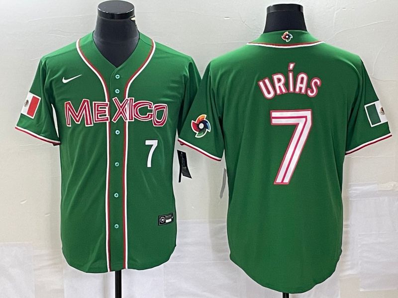 Men 2023 World Cub Mexico #7 Urias Green Nike MLB Jersey26